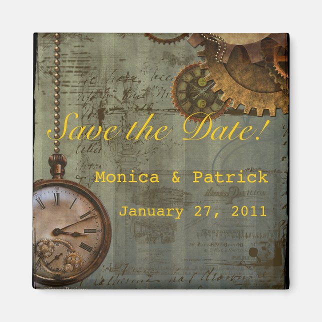 Steampunk Time Machine Magnet (Front)