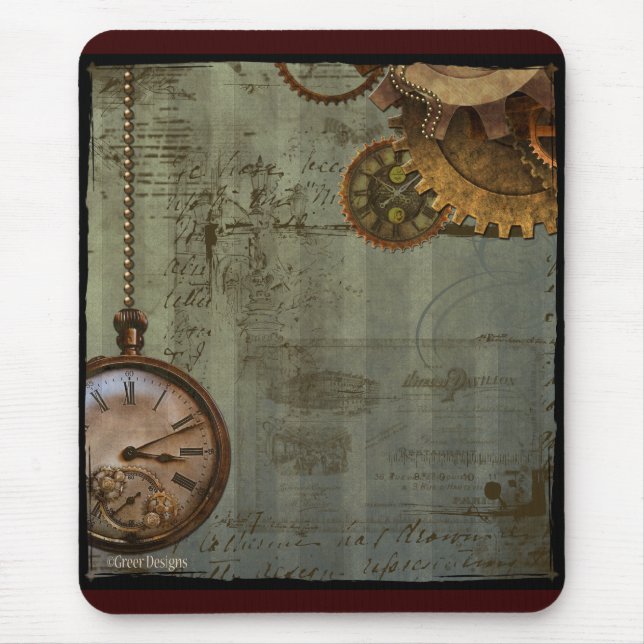 Steampunk Time Machine Mouse Pad (Front)