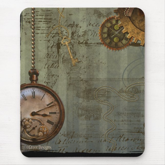 Steampunk Time Machine Mouse Pad (Front)