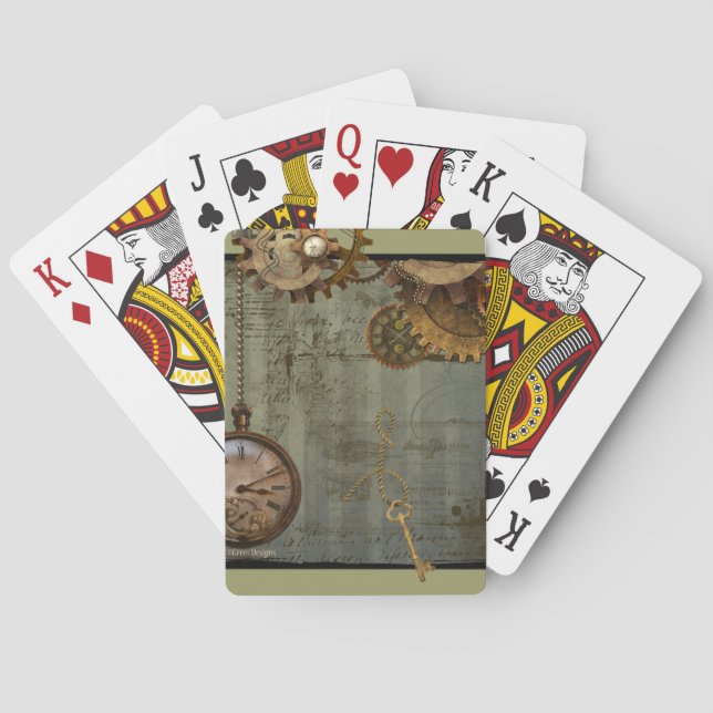 Steampunk Time Machine Poker Cards (Back)