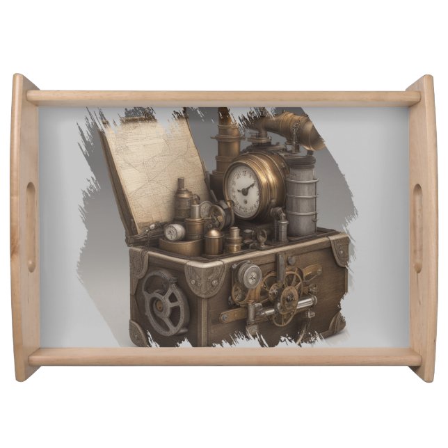 Steampunk Time Machine Serving Tray (Front)