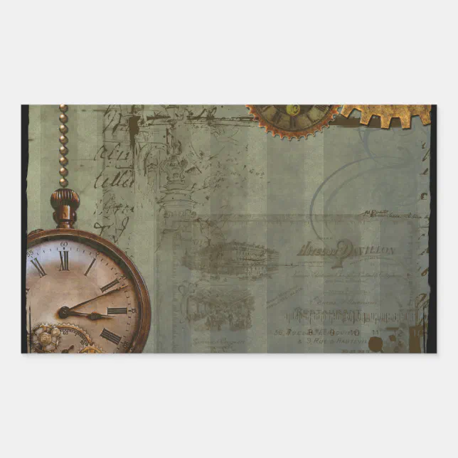 Time Machine Sticker Labels Steampunk Time Machine Stickers | Zazzle