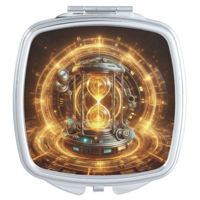 Steampunk, Time Machine, Time/Space/Continuum 003X Compact Mirror (Front)