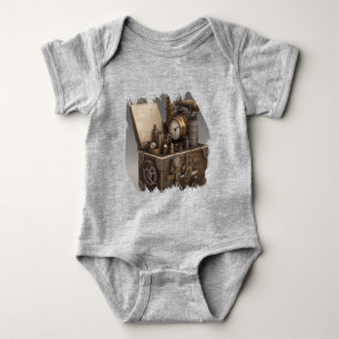 Steampunk Time Machine - Vintage Treasure Chest Baby Bodysuit
