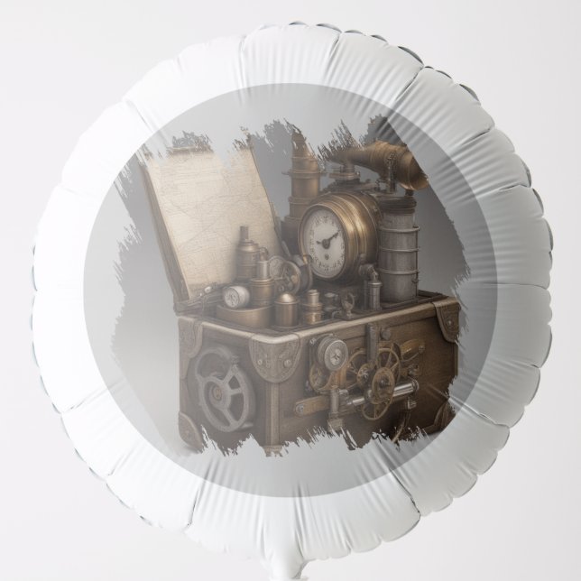 Steampunk Time Machine - Vintage Treasure Chest  Balloon (Front)