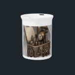 Steampunk Time Machine - Vintage Treasure Chest  Beverage Pitcher<br><div class="desc">Immerse yourself in the fascinating world of steampunk with this detailed illustration of an antique treasure chest, complete with gears, clock mechanisms and metallic embellishments. Perfect for lovers of retro technology, adventurers and anyone who appreciates a touch of Victorian charm. This unique design is ideal for giftware, decoration and collectibles....</div>