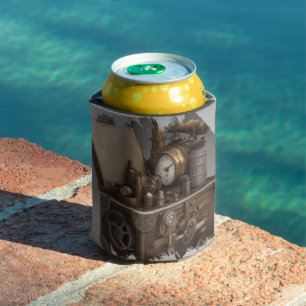 Steampunk Time Machine - Vintage Treasure Chest Can Cooler