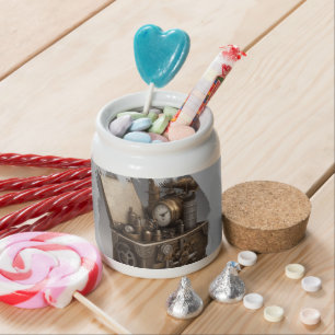 Steampunk Time Machine - Vintage Treasure Chest Candy Jar