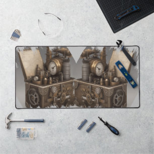 Steampunk Time Machine - Vintage Treasure Chest Desk Mat