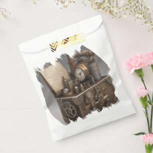 Steampunk Time Machine - Vintage Treasure Chest  Favor Bag