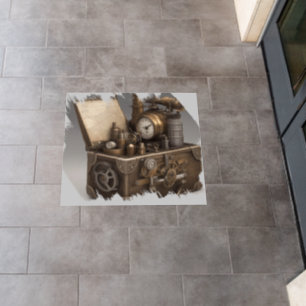 Steampunk Time Machine - Vintage Treasure Chest  Floor Decals