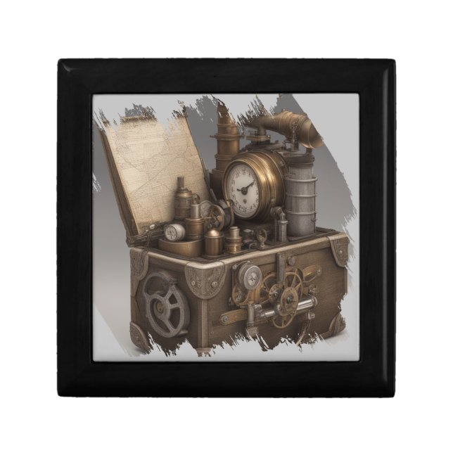 Steampunk Time Machine - Vintage Treasure Chest  Gift Box (Front)