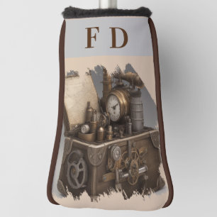 Steampunk Time Machine - Vintage Treasure Chest Golf Head Cover