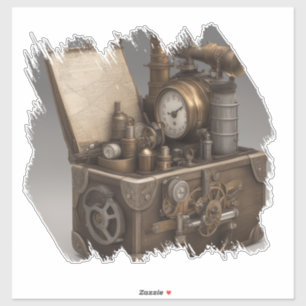 Steampunk Time Machine - Vintage Treasure Chest  Sticker