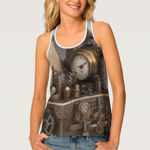 Steampunk Time Machine - Vintage Treasure Chest Tank Top
