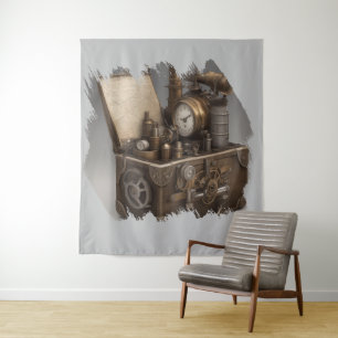 Steampunk Time Machine - Vintage Treasure Chest  Tapestry