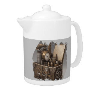 Steampunk Time Machine - Vintage Treasure Chest  Teapot