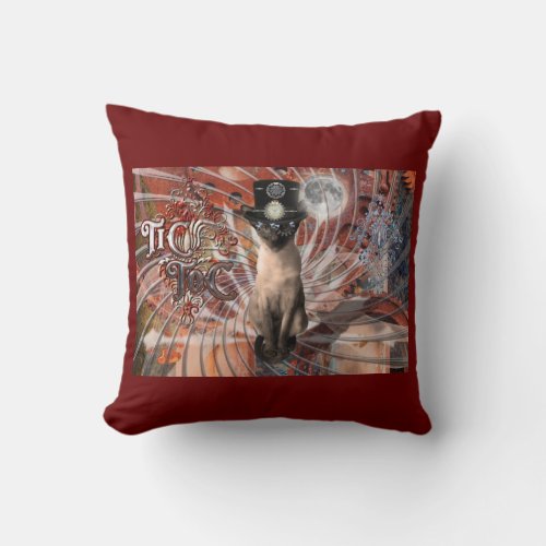 Steampunk Time Traveler Meezer Throw Pillow