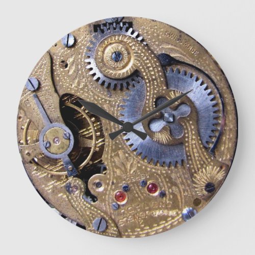 Steampunk Time Victorian Pocketwatch brass gears Large Clock