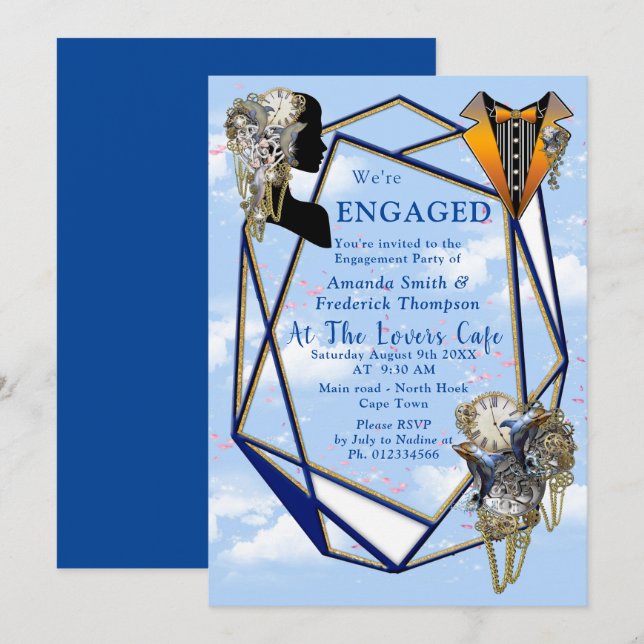 Steampunk Timeless Wedding Party cards & gifts (Front/Back)