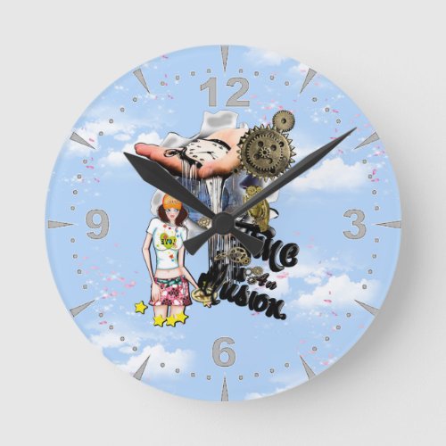 Steampunk Timeless Wedding Party cards  gifts Round Clock