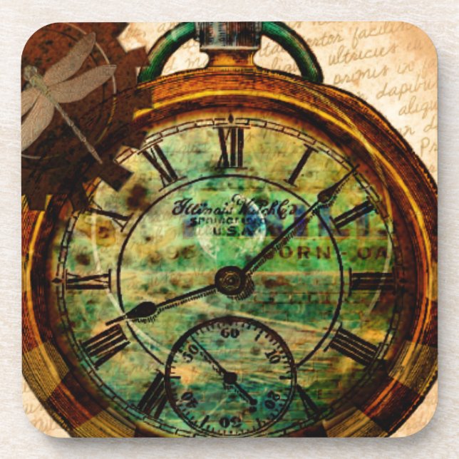 Steampunk Timepiece Drink Coaster (Front)