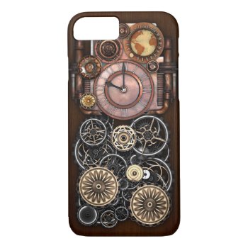 Steampunk Timepiece Redux Iphone 8/7 Case by poppycock_cheapskate at Zazzle