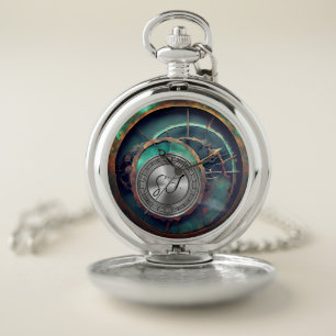 Steampunk Timepiece with Initials Pocket Watch