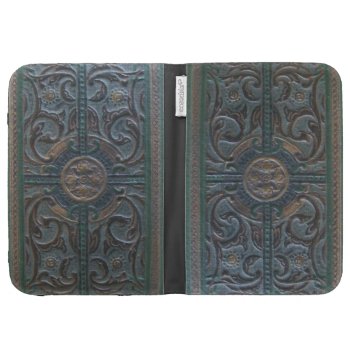 Steampunk Tooled Leather Look Relic Kindle Case by Traditions at Zazzle
