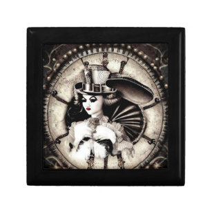 Steampunk Top Hat Woman Gift Box