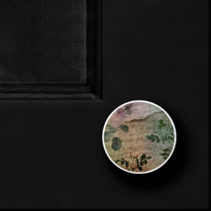 Steampunk Torn Rose Vintage Distressed Ephemera Ceramic Knob