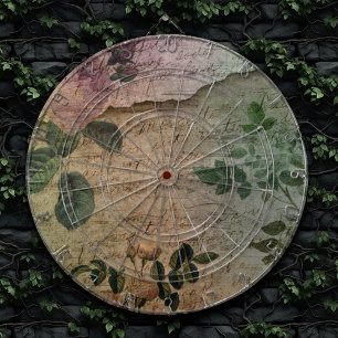 Steampunk Torn Rose   Vintage Distressed Ephemera Dart Board