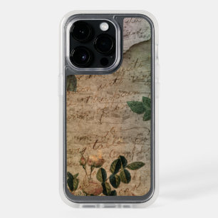 Steampunk Torn Rose   Vintage Distressed Ephemera OtterBox iPhone 14 Pro Case