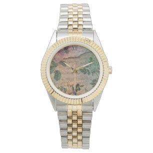 Steampunk Torn Rose Vintage Distressed Ephemera Watch