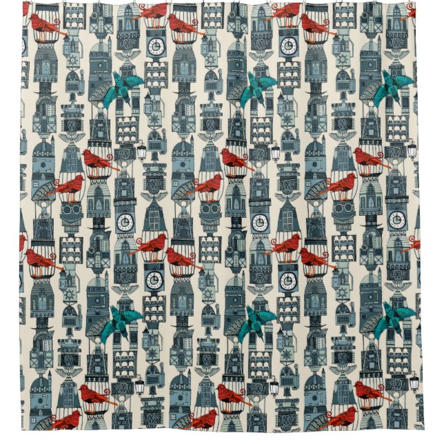 steampunk towers shower curtain (Front)