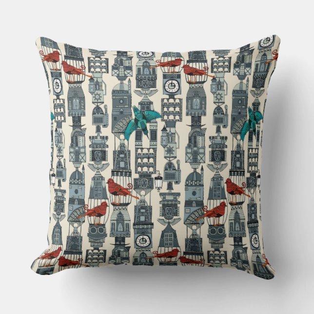steampunk towers throw pillow (Front)