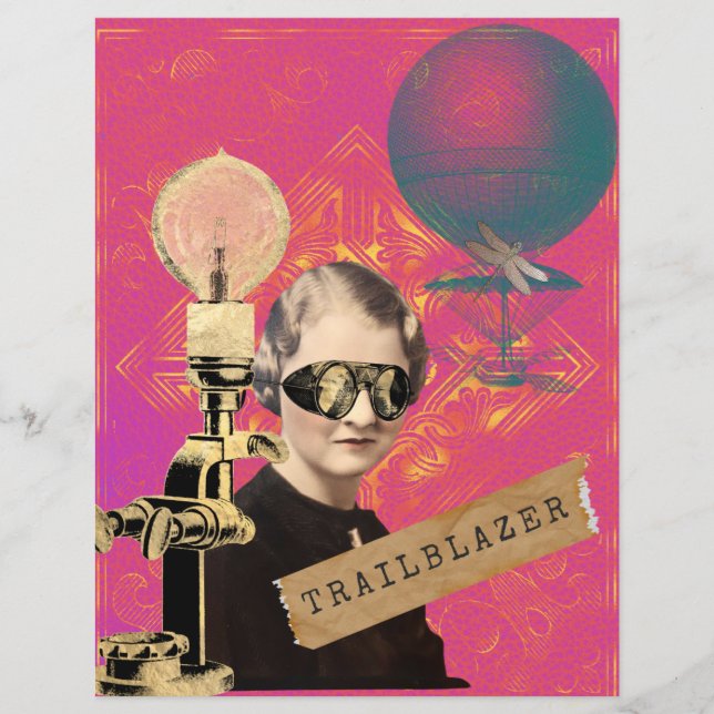 Steampunk Trailblazer Pop Art Scrapbook Paper (Front)