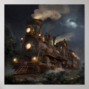 Steampunk Train Poster