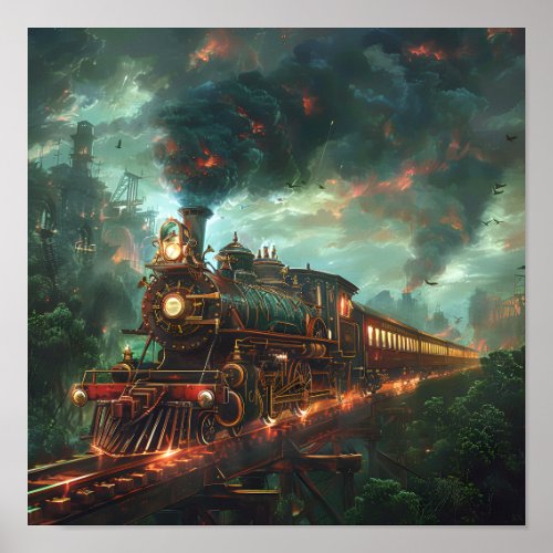 Steampunk Train Poster