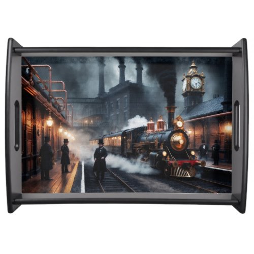 Steampunk Train Station  Serving Tray