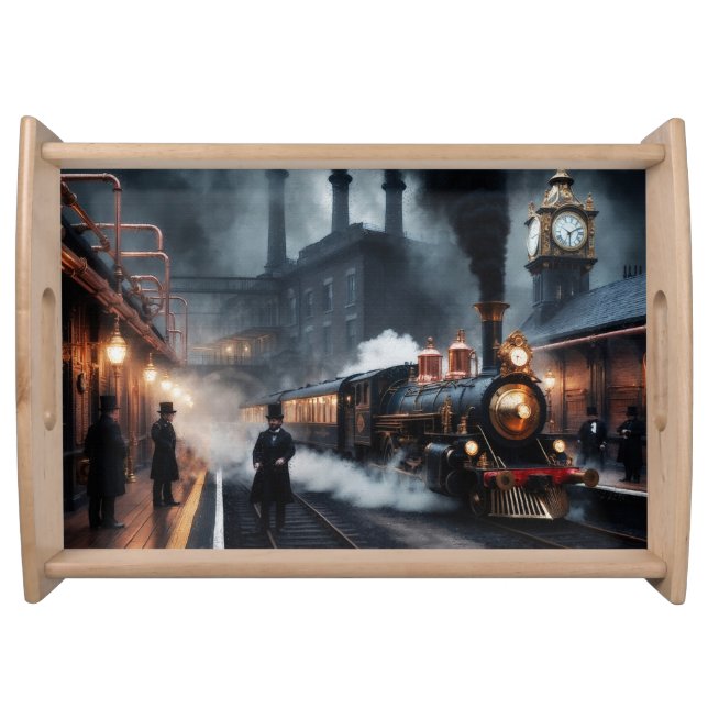 Steampunk Train Station  Serving Tray (Front)