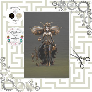Steampunk Traveling Fairy Decoupage Tissue Paper