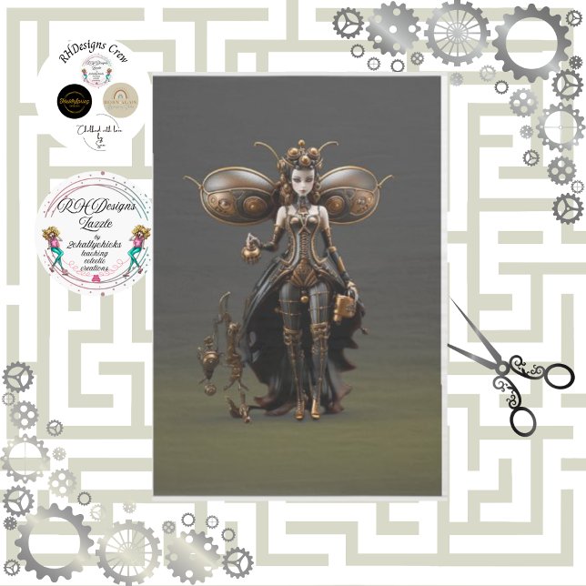 Steampunk Traveling Fairy Decoupage Tissue Paper (Creator Uploaded)