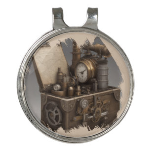 Steampunk Treasure Chest Golf Hat Clip
