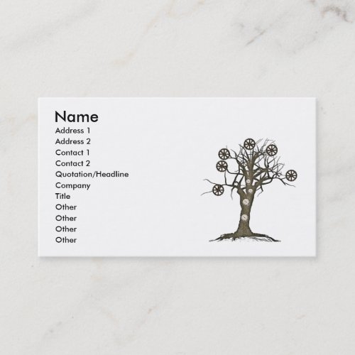 steampunk tree business card templates