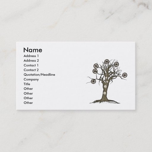 Customizable steampunk tree business card templates