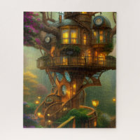 Steampunk Treehouse Observatory  Jigsaw Puzzle