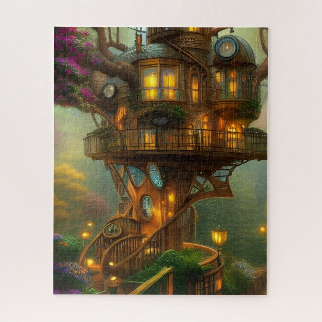 Steampunk Treehouse Observatory  Jigsaw Puzzle (Vertical)