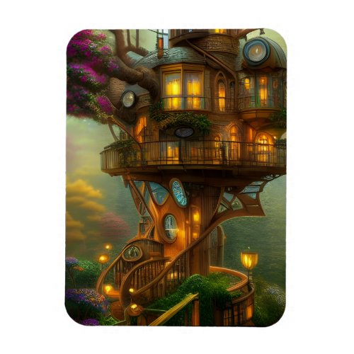 Steampunk Treehouse Observatory  Magnet