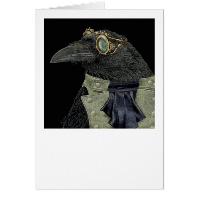 "Steampunk Trickster" - Raven Card (Front)